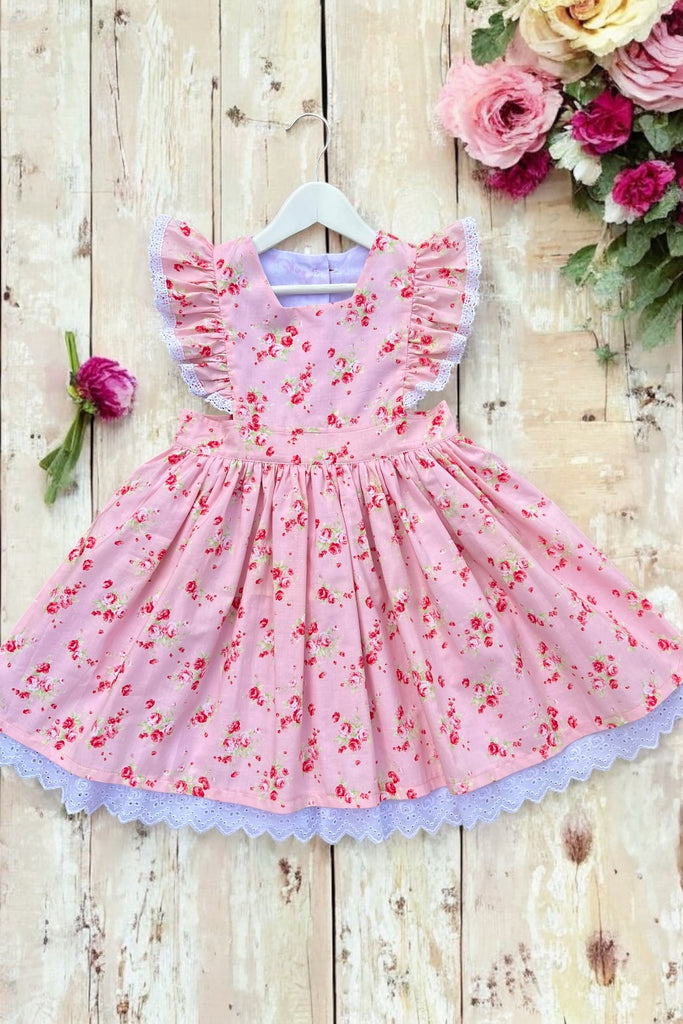 Charlotte Emma Dress | Small Floral in Pink from the Floral Collection by Lecien | OOAK ~ Sz 7