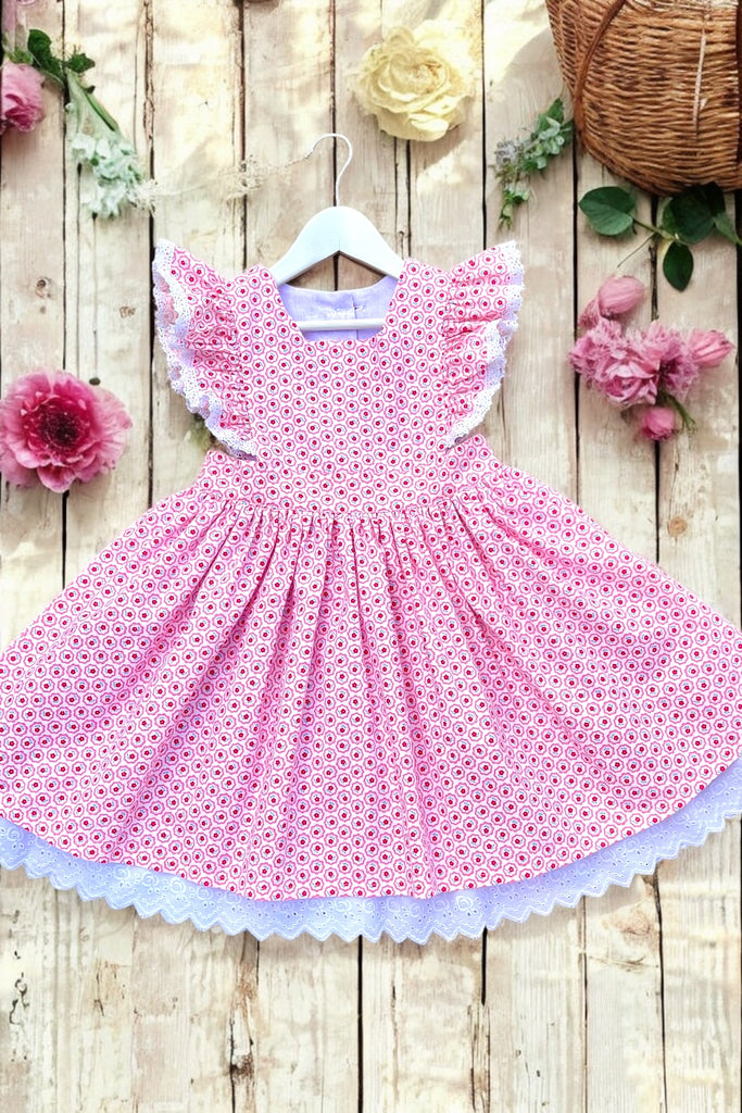 Charlotte Emma Dress | Flower Medallions from the Flower Sugar Collection by Lecien | OOAK ~ Sz 7