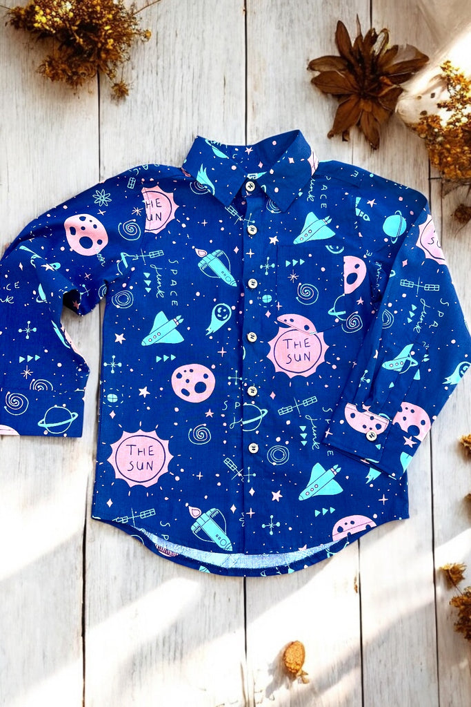 Long Sleeve Button Shirt | Outer Space

 