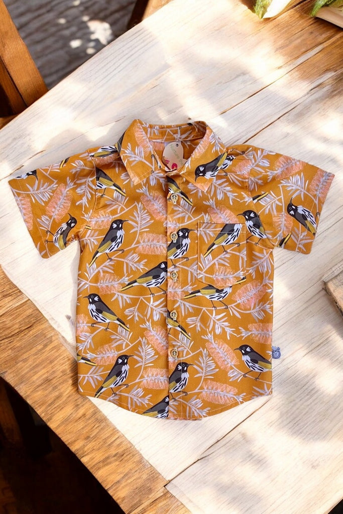 Button Shirt ~ Sz 2 | New Holland Honey Eater’ by Jocelyn Proust