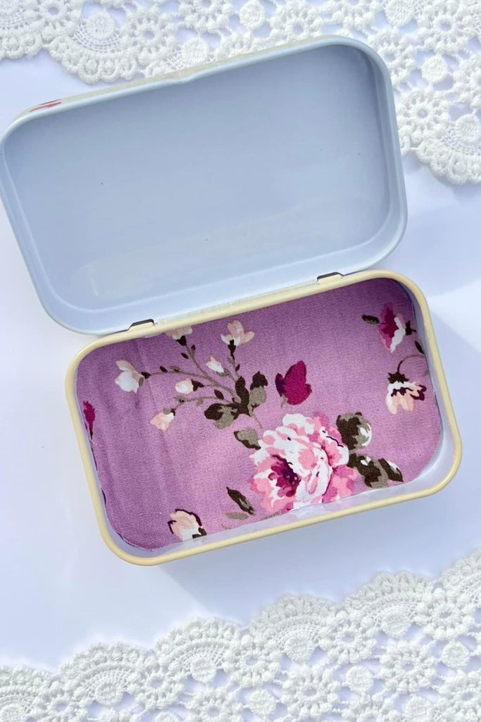 Floral Tin | Lined w Arianna Fabric
