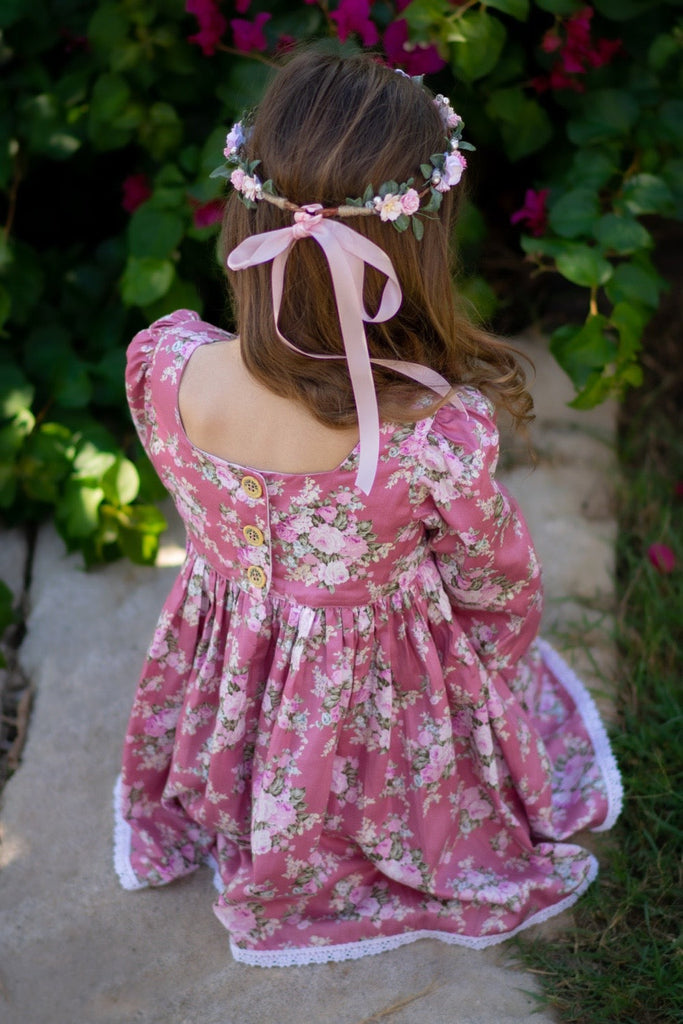 Long Sleeve Babydoll Dress - Lulu Pink