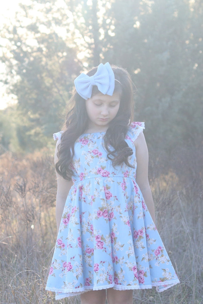 For Erina Hamilton | Sz 2 High Waisted Twirling Dress - Isla Rose in Sky Blue