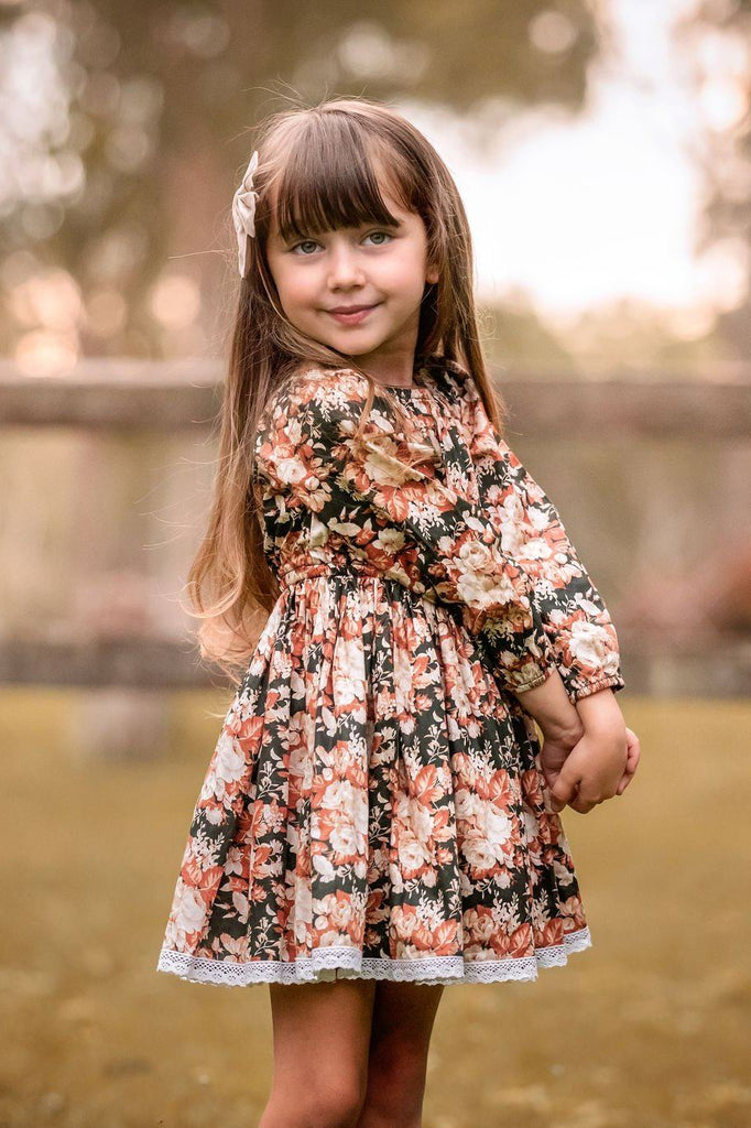 Long Sleeve High Waisted Twirling Dress - Ava Dominique in Autumn Night Nurture the Nest 