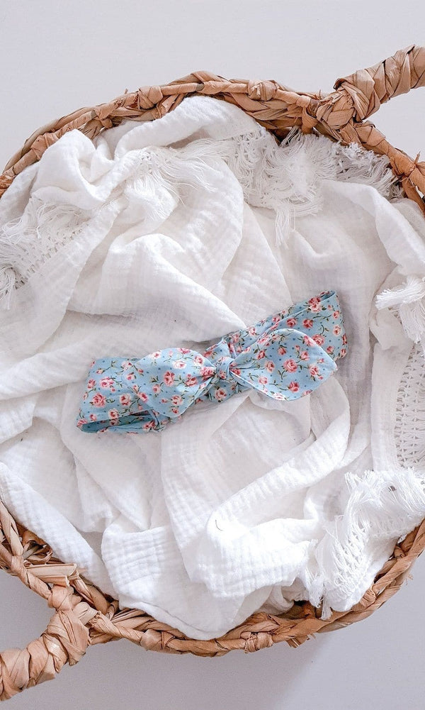 Adjustable Head Wrap with Knot Bow - Minnesota Blue Accessories Nurture the Nest 