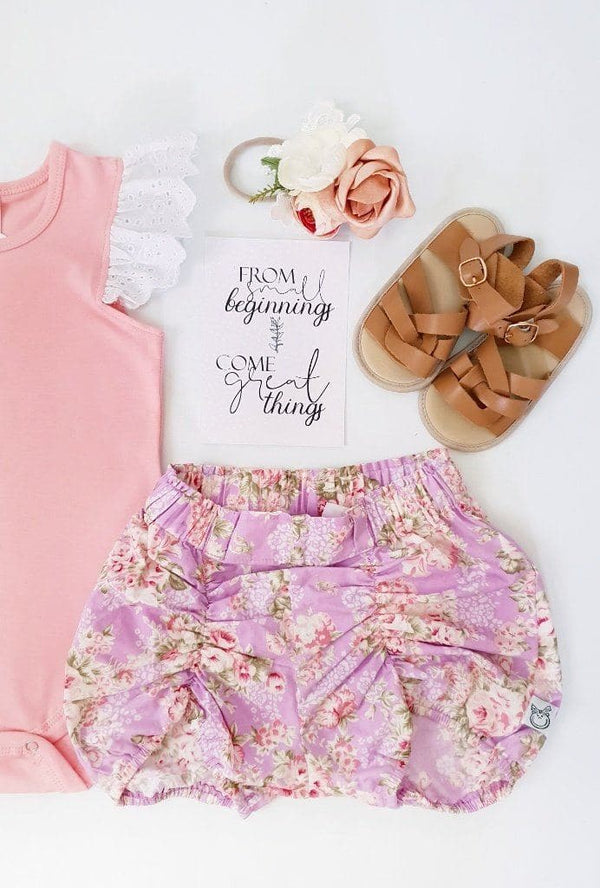 Broderie Anglaise Flutter Romper - Peach - 0000 to 2yrs Romper Nurture the Nest 