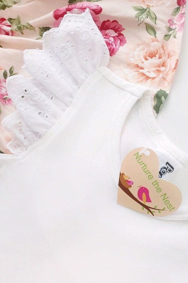 Broderie Anglaise Flutter Romper - White - 0000 to 2yrs Romper Nurture the Nest 