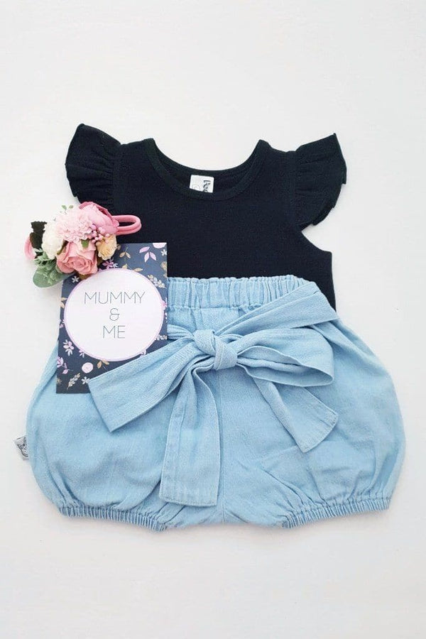 Flutter Tee - Black - 0 to 8yrs Flutter Tee Nurture the Nest 