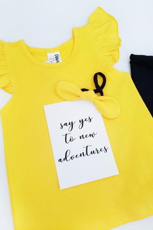 Flutter Tee - Sunshine Yellow - 0 to 8yrs Flutter Tee Nurture the Nest 