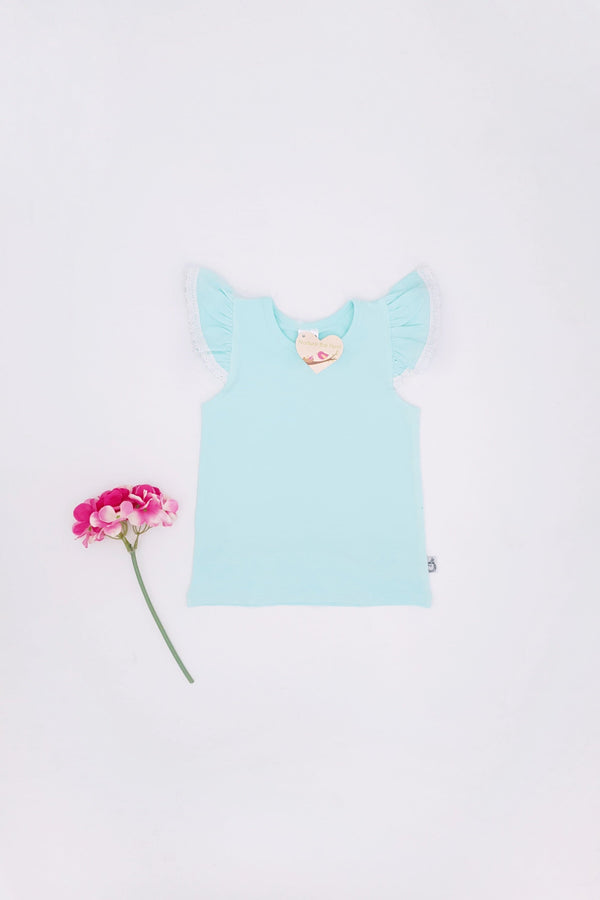 Flutter Tee with Lace - Mint - 0 to 8yrs Flutter Tee Nurture the Nest 