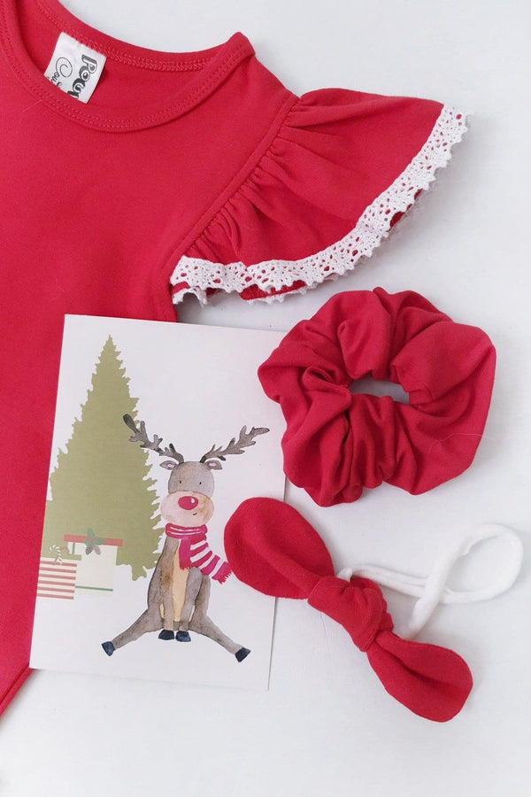 Flutter Tee with Lace - Red - 1 to 8yrs Flutter Tee Nurture the Nest 