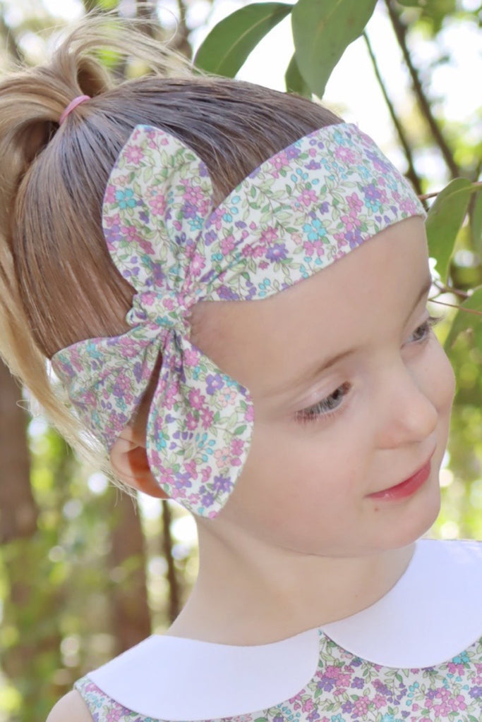 Head Wrap With Knot Bow - June in Orchid