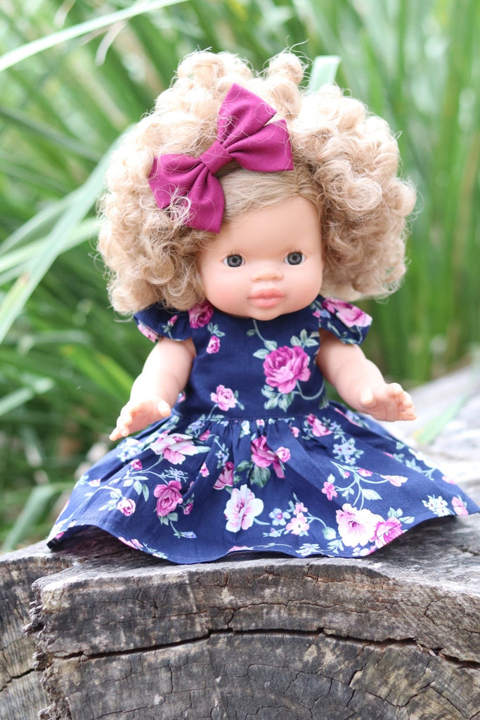 Doll Tea Party Dress - Scarlett Rose in Navy