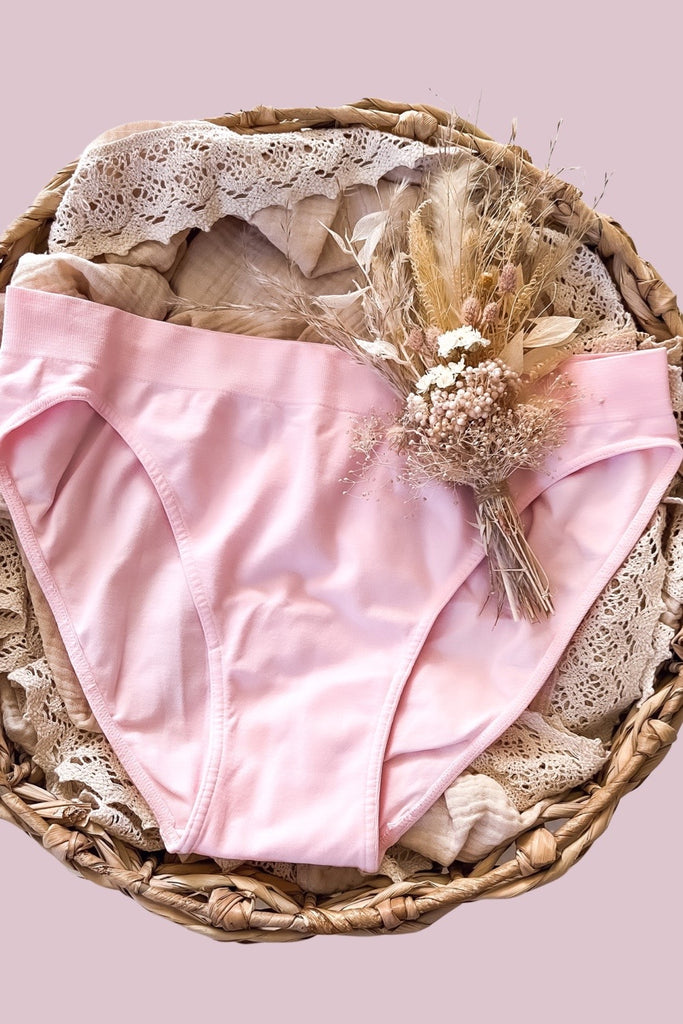 Ladies Luxe Plus Size Low Waist Briefs - Pink