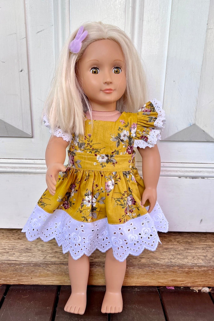 Our Generation Doll Dress | Charlotte Emma | Muireann in Mustard