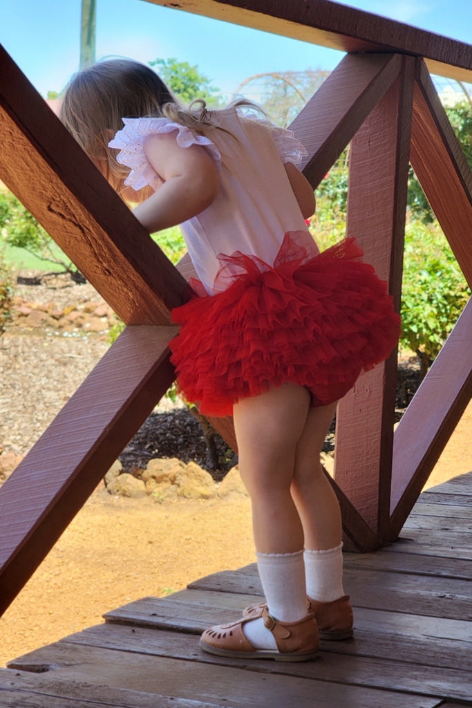 Heavenly Tulle Bloomers - Festive Red