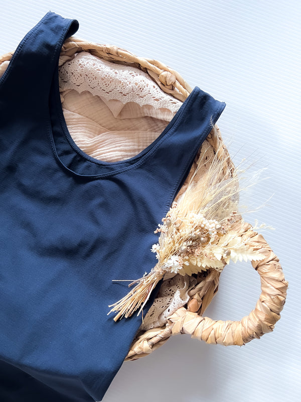 Ladies Luxe Seamless Cami -  Blue Black