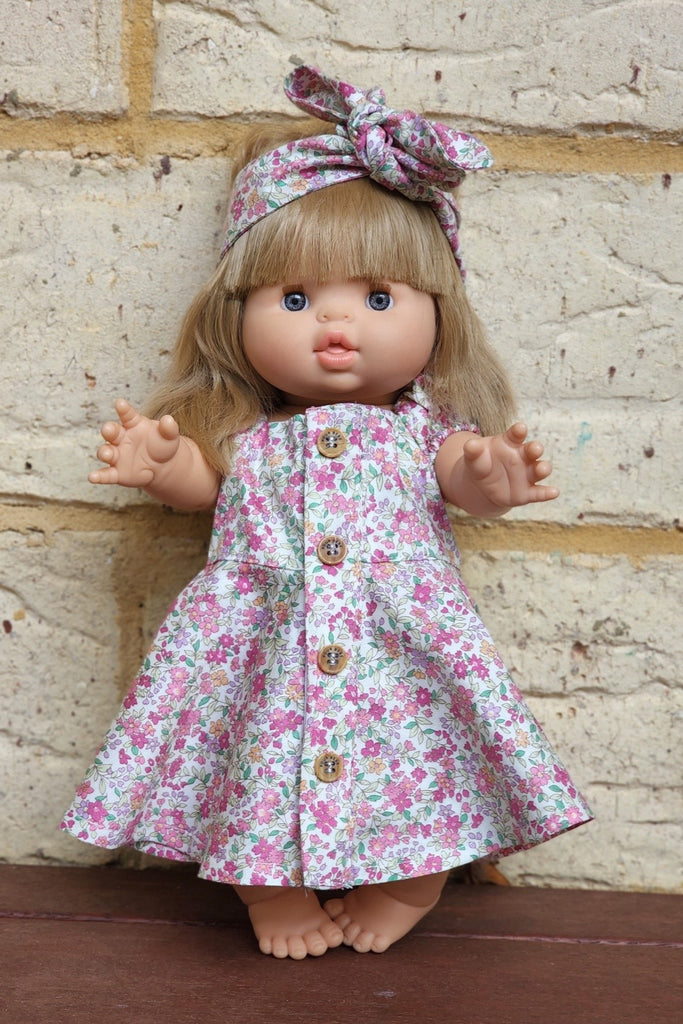 Miniland Doll Marigold Dress - June in Pink