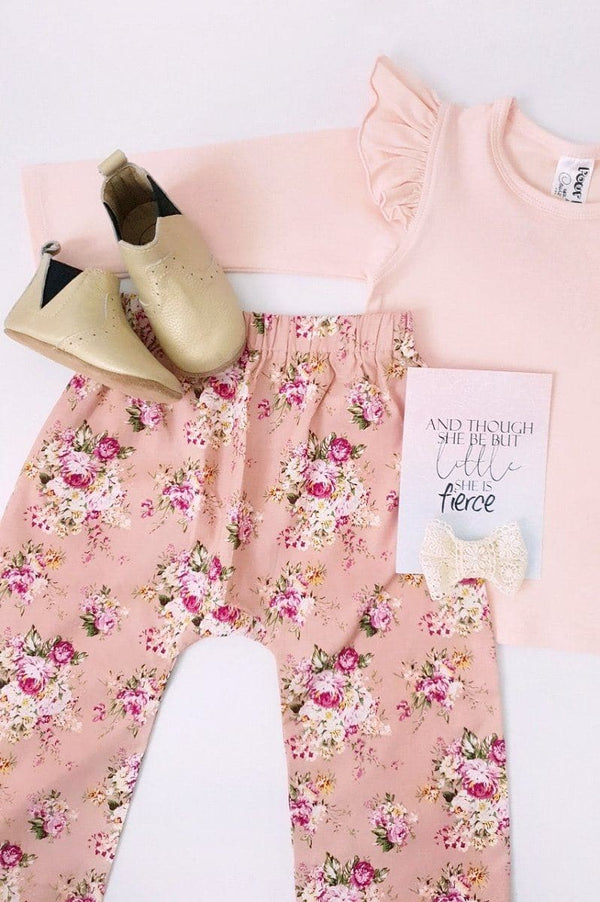 Long Sleeve Flutter Tee - Apricot (Ballet Pink) Flutter Tee Nurture the Nest 