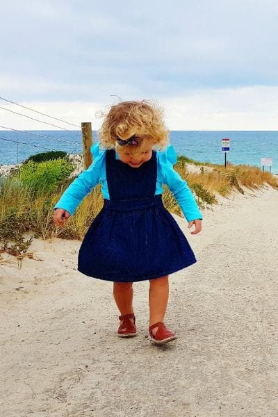 Long Sleeve Flutter Tee - Arctic Blue Flutter Tee Nurture the Nest 