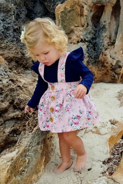 Long Sleeve Flutter Tee - Navy Flutter Tee Nurture the Nest 