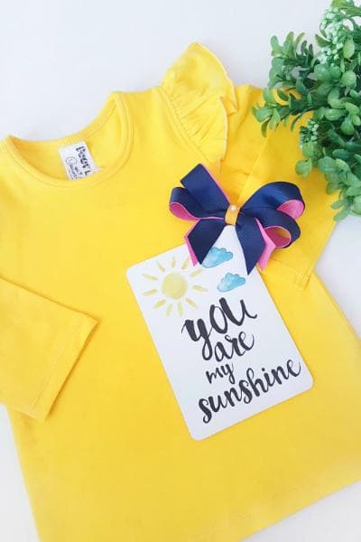 Long Sleeve Flutter Tee - Sunshine Yellow Flutter Tee Nurture the Nest 