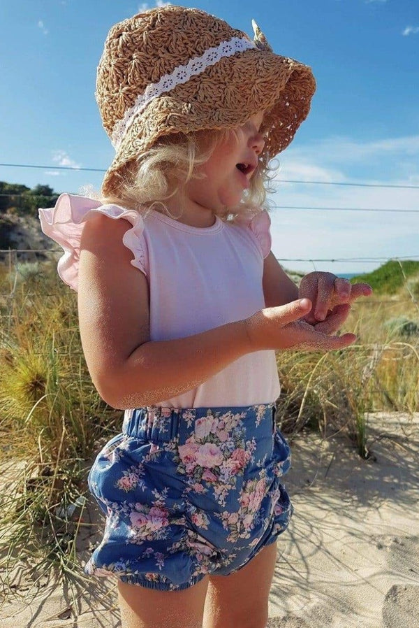 Lulu Blue Pucker Shorts - 0 to 5yrs (Generous Fit) Pucker Shorts Nurture the Nest 