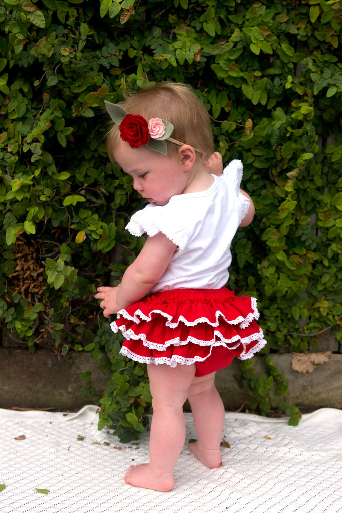 Ruffle Bloomers - Imperial Red