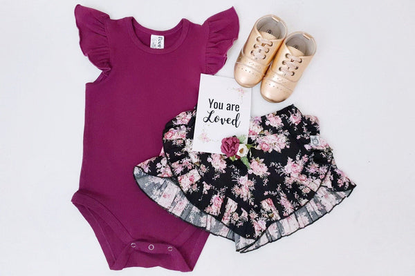 Summer Flutter Romper - Plum - 000 to 3yrs Romper Nurture the Nest 